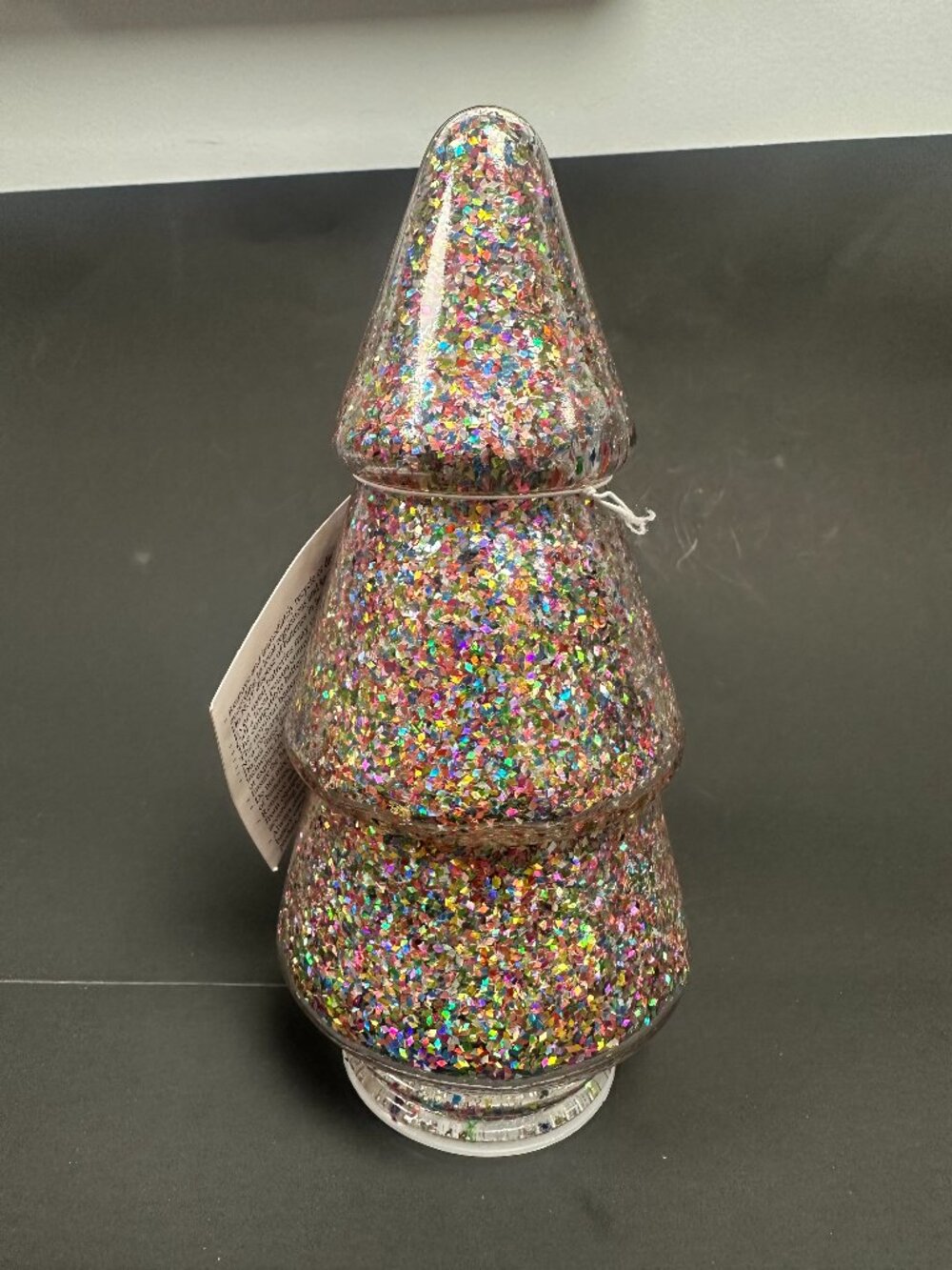 Target Bullseye Playground Christmas Glitter Filled Light Up Glass Tree NEW